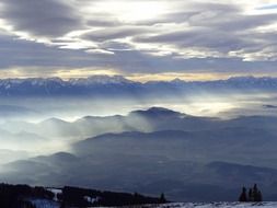 mountains panorama in Carinthia in southern Austria