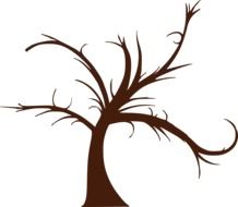 Brown swirled tree clipart