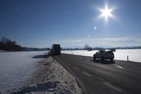 cars on the highway in Upper Bavaria