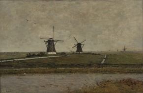 canvas with an oil painting by Paul Gabriel