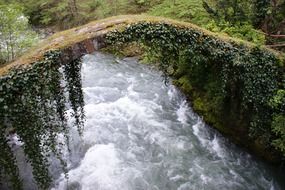 old bridge over a mountain river in Georgia