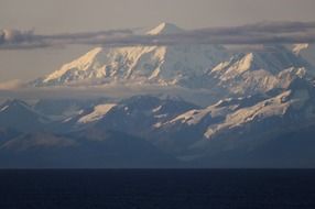 snow covered mountain peaks, usa, alaska