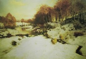 rural landscape on canvas by Joseph Farquharson
