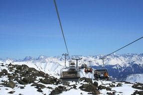 snowy mountain road in alpine