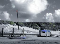 white sand beach in North Sea