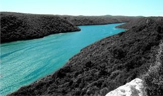 Channel with turquoise water