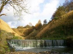 Medlock river waterfall in England