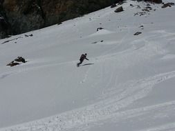 snowboarder on the downhill