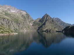 cold lake reservoir in mountains