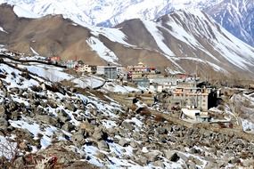distant view of mountain village