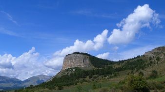 landscape of Napoleonic hat on a mountain in France