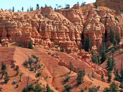 Bryce Canyon in America on a clear sunny day