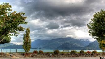 Storm clouds over the mountains in Canada