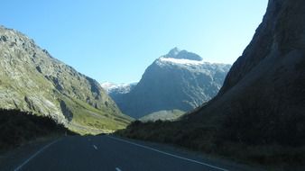 new zealand road mountains valley