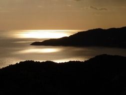 The sunset is reflected in the water, turkey