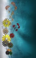 greeting card with flowers composition