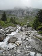 mountain stream on the rocks
