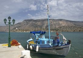 fishing boat at piere, greece, symi