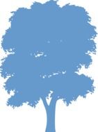 tree blue silhouette drawing