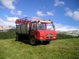 truck in the mountains of south tyrol