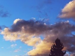 Landscape of dark cloudy sky