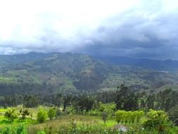 panorama of the valley in the clouds in colombia