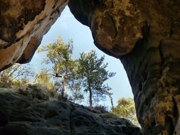 rock mountains sand stone peaceful scene