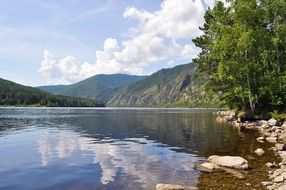 scenic yenisei river coast, Russia