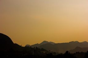 mountain orange sunset