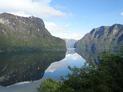 sognefjord in norway in summer time