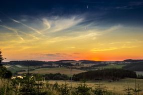 landscape of colorful sky in summer