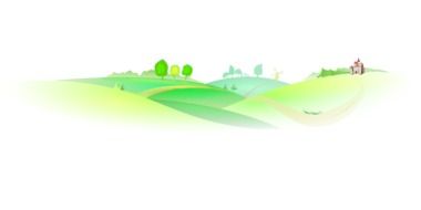 hills with chateau vector drawing landscape