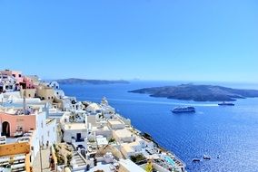 santorini in sunny day