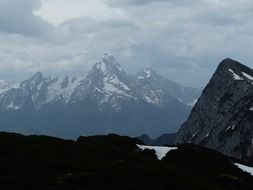 watzmann mountain in clouds