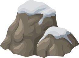 Drawing of snow-capped rocks