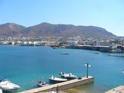 panorama of the harbor on the island of Crete