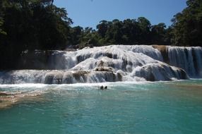 cascade waterfall in mexico on a sunny day