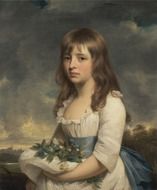 portrait of child girl by william beechey, painting