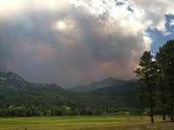 smoke over the mountains in Colorado