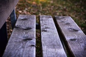 Wooden bench close up