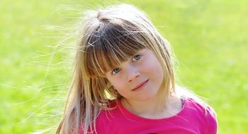 cute blond girl with forelock