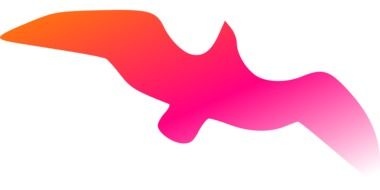 gradient orange red bird silhouette