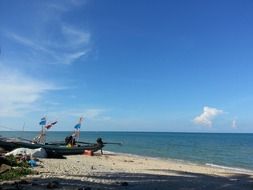 boat on the beach near the sea