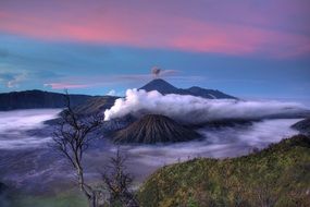 picturesque landscape around the volcano