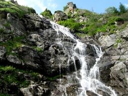 beautiful mountain waterfall cascade