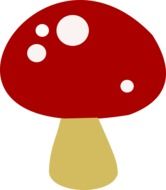 red mushroom, drawing