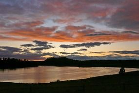 calm lake at scenic sunset, canada, british columbia