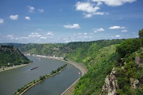 ship on the river rhine in germany