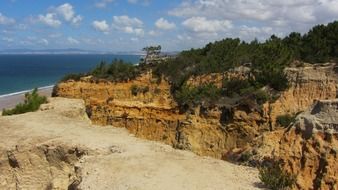 rocky coastline, portugal, costa da caparica
