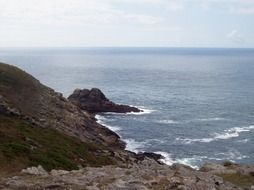 rocky coast of the island in the ocean
